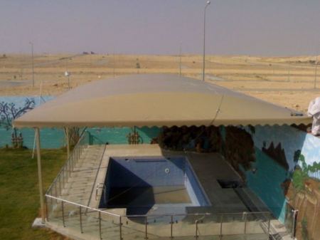 مظلات مسابح قماش تصميم تغطية تركيب مظلة مسابح قماش - الرياض 